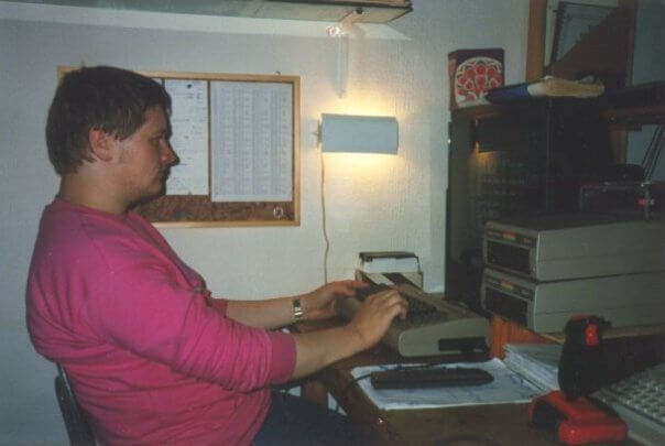 JCH coding his music editor sometime in September 1988.